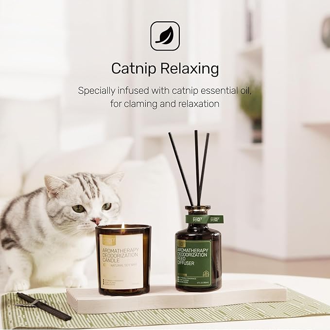 Odor Eliminating Candle, Lavender Cedar Scented Candle, Pet-Friendly Soy Candles, 60 Hours, 7 oz