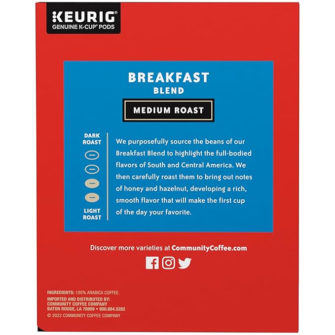 Community Coffee Breakfast Blend Medium Roast Single-Serve Keurig K-Cup Pods 48 Count (Pack of 1)