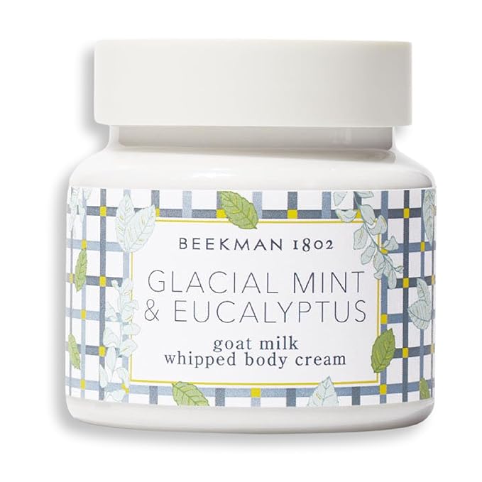 Beekman 1802 Whipped Body Cream – Moisturizes & Softens Skin with Goat Milk, Mango Seed Butter & Vitamin E – 8 oz – Glacial Mint & Eucalyptus