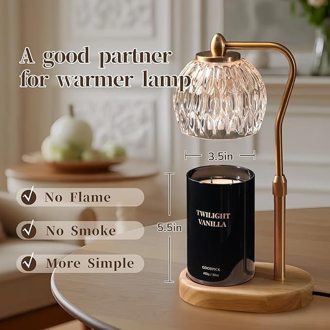 Goodpick Twilight Vanilla Scented Candles, Citrus & Floral Candles for Home, 22oz Soy Wax, 120hrs Creamy Vanilla, Bedroom Gift