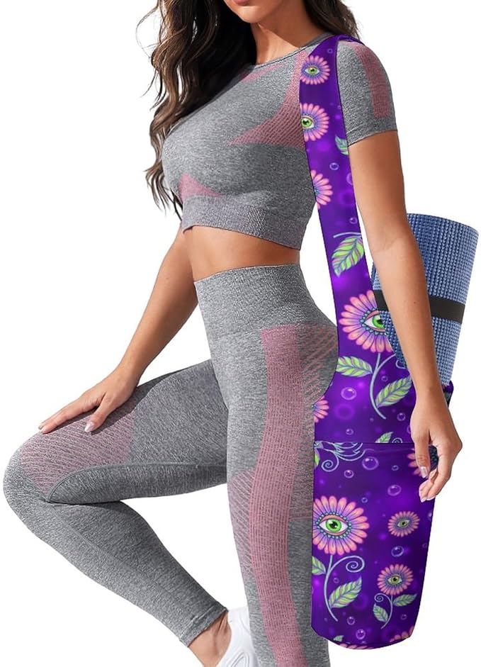 Aiyoolee Portable Yoga Mat Carrier Single Shoulder Bag with Pocket Spacious for Yoga Gym Fitness Travel