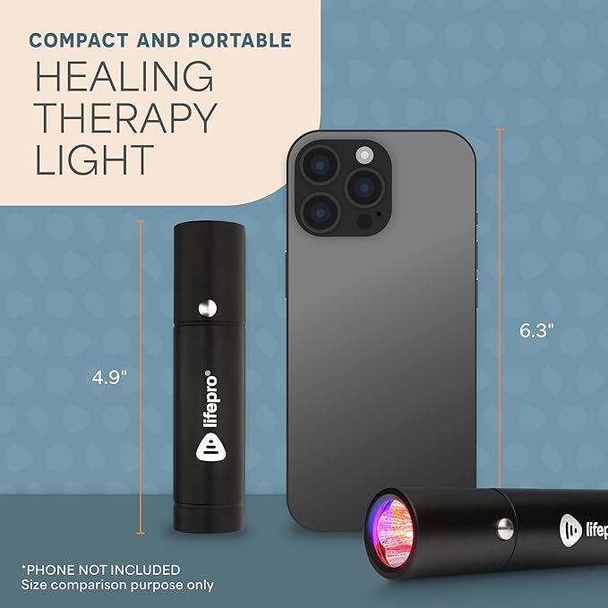 Lifepro Infrared & Red Light Therapy for Body Joints & Muscles Wellness Support, Portable Red Light Therapy Device, Near Infrared Light Therapy for Body & Face - Use 3 wavelengths