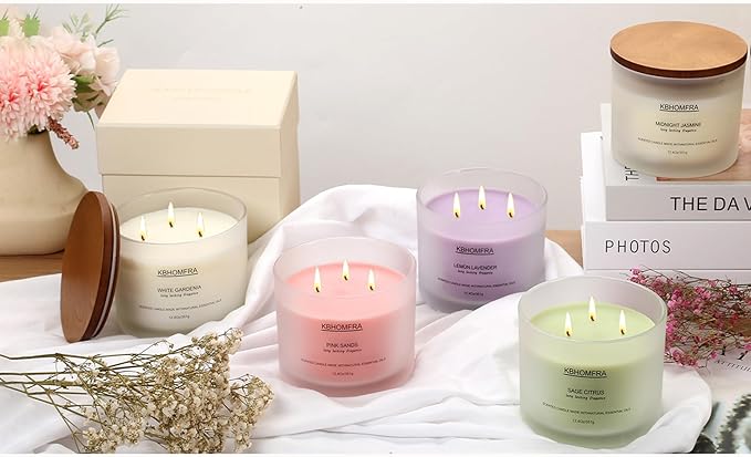 Scented Candle for Home, Coconut Vanilla Fall Candles, Soy Wax 12.4oz Large Capacity,3-Wick 70 Hours Burn,for Festival Luxury Gift,Sleep Decor Relaxation Ambience