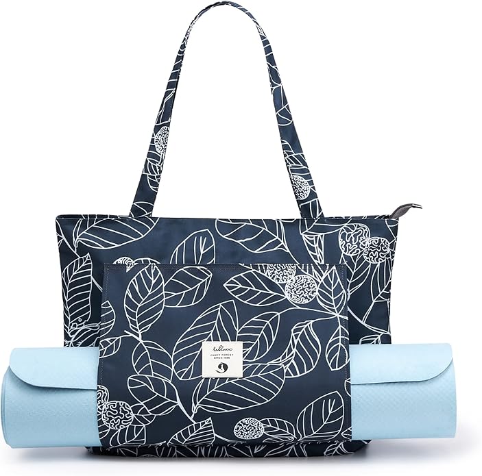 WLLWOO WLLWOO Yoga Bags for Women with Yoga Mats Bags Carrier Carryall Canvas Tote for Pilates Shoulder for Travel Office Beach Workout