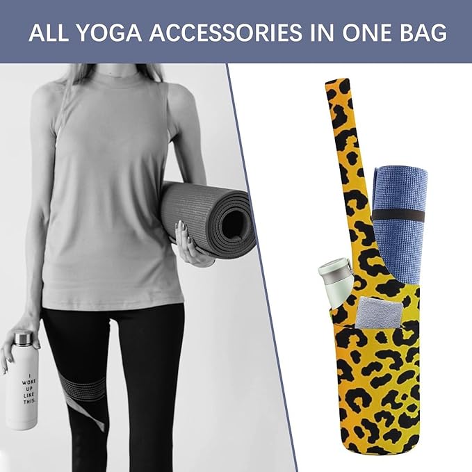 Meaudiwes Large Size Yoga Mat Bag with Long Strap, Yoga Mats Carrier Storage Bag, Exercise Mat Holder Accessories