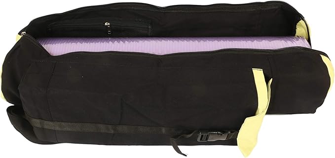 KNK Yoga Mat Bag Cotton Canvas Cover – Extra Large Yoga Tote with Adjustable Strap, Multi-Functional Pockets for Water Bottle, Towel, Blocks & Wallet – Durable Thick Canvas Mat Holder