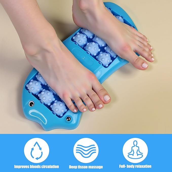 Dual Foot Massager Roller (Blue)