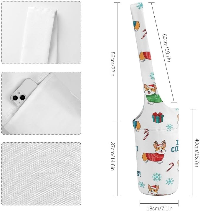 Aiyoolee Spacious Yoga Mat Storage Bag Single Shoulder Portable Carrier with Pocket for Gym Yoga Fitness