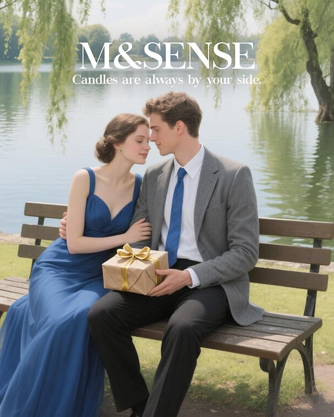 M&SENSE Ocean Waters Scented Candles Summer Soy Candle,Beach Candle for Stress Relief Meditation Relaxing, Housewarming Gifts for Women Men, 11.3oz 70 Hour Long Burning