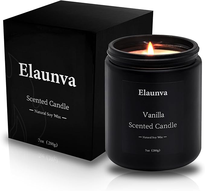 Vanilla Scented Candle,7oz(200g),Natural Soy Wax,Fall Candle,Aromatherapy Candles,Home Decorations,Romantic Present,Stress Relief and Relax Gift for Men and Women (7oz(200g), Vanilla)