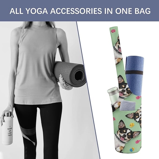 Aiyoolee Yoga Mat Bag with Large Pocket, Strap Bag Carriers for Women