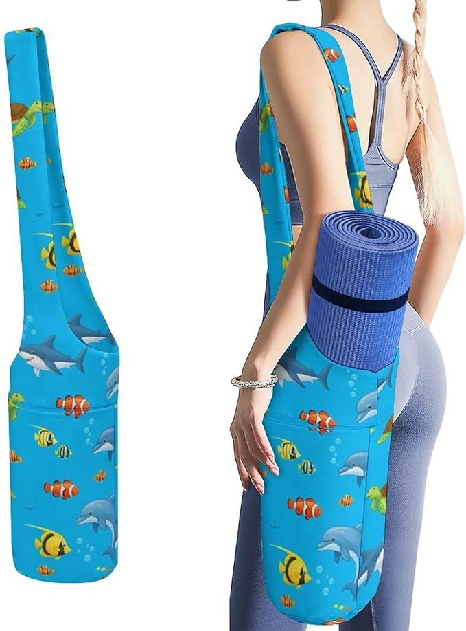 Meaudiwes Large Yoga Mat Bag Fit Most Size for Ladies Yoga Mats Carrier Bags Multi-Functional Exercise Mat Holder Storage Bag