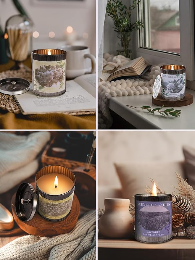 Candles for Home Scented, 8oz Soy Wax Candle, 50 Hours Burn Time, Gardenia Aromatherapy Candles, Ideal for Birthday, Mother's Day, Christmas Gift