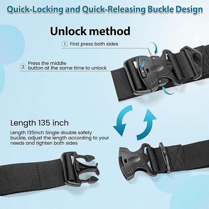 Seaperk Multifunctional Floating Mat Straps with Quick - Release Buckles, Reusable Securing Straps with Hook - Attach Eyelets & Comfortable Carry Loops for Baby Crawling Mat, Yoga, Camping