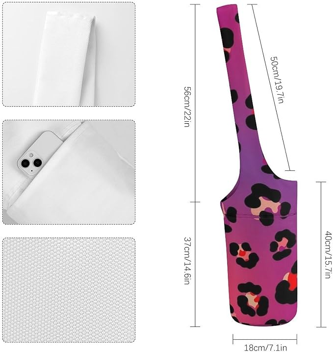 Aiyoolee Spacious Yoga Mat Storage Bag Single Shoulder Portable Carrier with Pocket for Gym Yoga Fitness