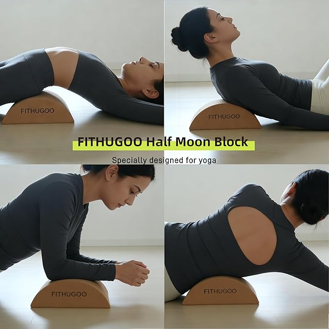 2 Pack Half Moon Recovery Block & Calf Stretching- Improve Balance, Stability & Foot Mobility/Calf Stretcher for Plantar Fasciitis Relief/Yoga & Pilates Balance Trainer