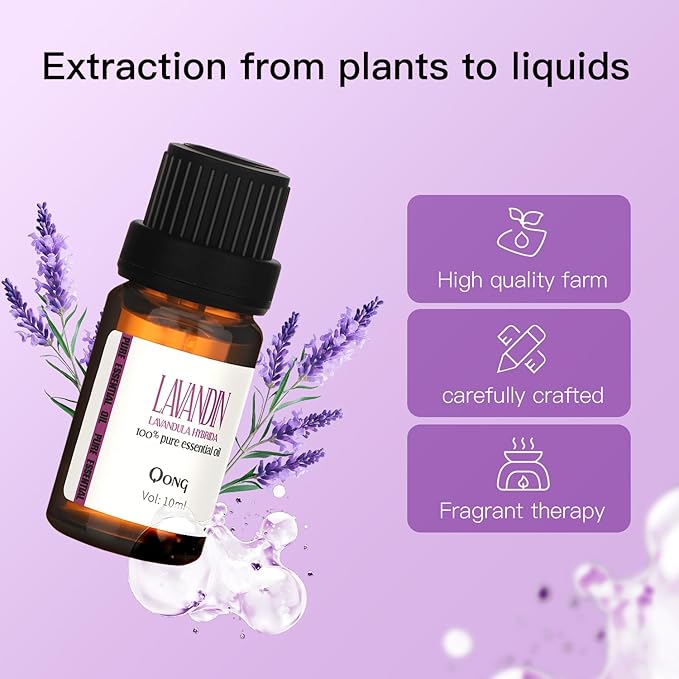 Lavender Essential Oil Blend, Essential Oil, Essential Oils Organic, Used for Sleep, Hair Growth & Scalp Care, Essential Oils for Diffusers for Home 10ML