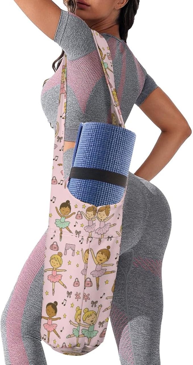 KKdskkds Vintage RoseYoga Mat Bag Large Opening Long Tote Yoga Mat with Pocket Fit Most Size Mats