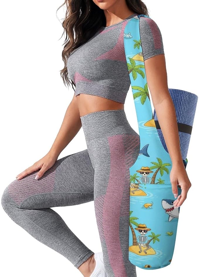 Aiyoolee Spacious Yoga Mat Storage Bag Single Shoulder Portable Carrier with Pocket for Gym Yoga Fitness