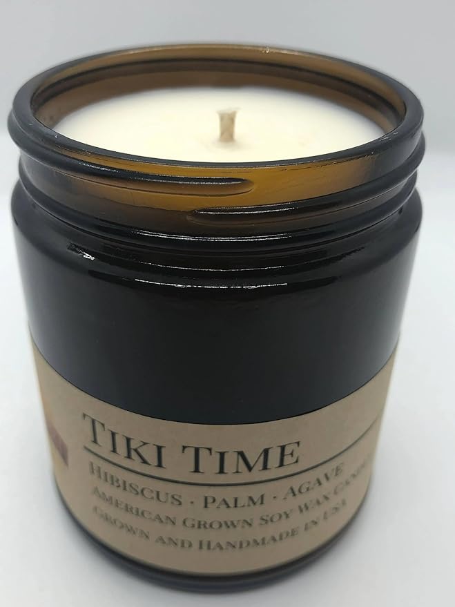 Scented Soy Wax Candle (8.0 oz) 50-60 Hour Burn Time, Cotton Wick, Amber Glass Jar, Grown and Made in USA - Smudge It!