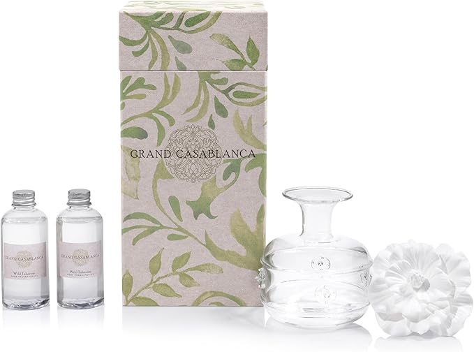 Zodax Grand Casablanca Porcelain Oil Diffuser - 6.76 oz -Wild Tuberose