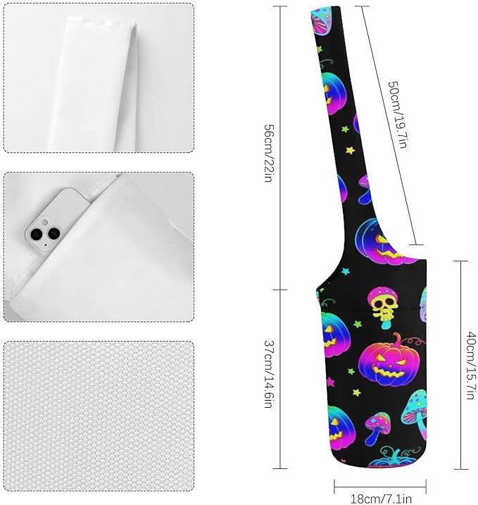 Meaudiwes Yoga Mat Bag for Women, Stylish Yoga Mat Tote Sling Carrier Bag, Long Strap Exercise Mats Totes Sport Storage Bag