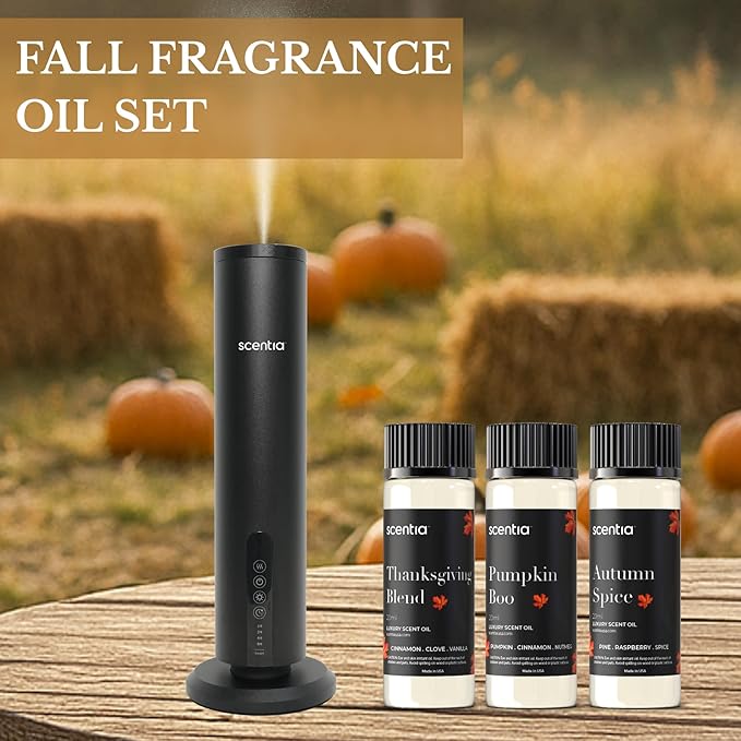 Scentia Bakery Essential Oils Set for Diffuser & Candle Making – Pumpkin, Autumn Spice & Warm Dessert Fragrance Oils – 3 Cozy Aromatherapy Scents, 20ml DIY Craft Gift Set, Made in USA