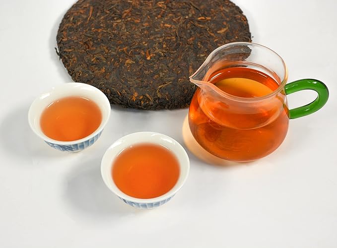 TIAN HU SHAN Premium 8 Years Aged Puerh Black Tea Cake 12.35 Ounce (350g)