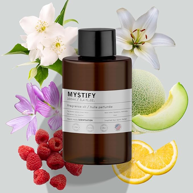 Essential Oils for Diffusers for Home - Mystify 3.4 Fl Oz - Aromatherapy Diffuser Oil - Long Lasting Hotel Collection Diffuser Oil - Oils for Diffuser - Made in USA