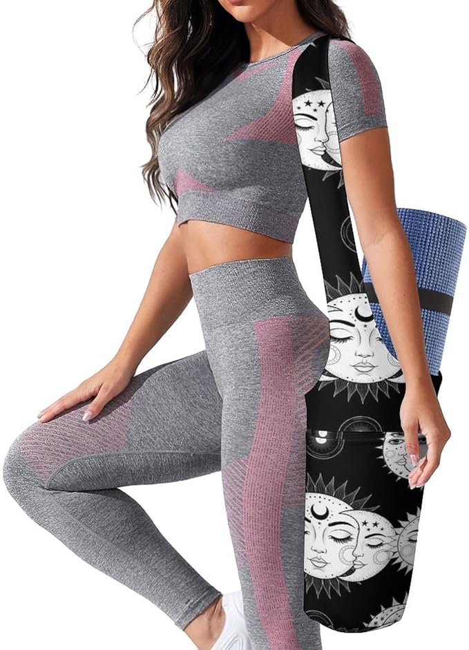 Aiyoolee Portable Yoga Mat Carrier Single Shoulder Bag with Pocket Spacious for Yoga Gym Fitness Travel