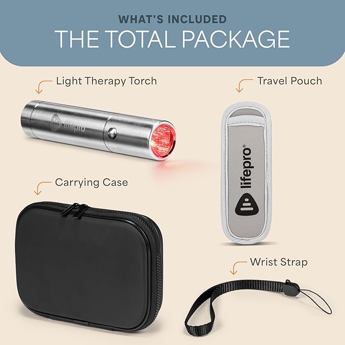 Lifepro Infrared & Red Light Therapy for Body Joints & Muscles Wellness Support, Portable Red Light Therapy Device, Near Infrared Light Therapy for Body & Face - Use 3 wavelengths