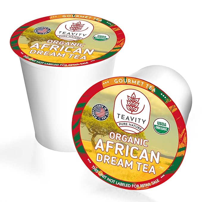Organic Rooibos Tea Pods with Vanilla & Orange - Naturally Decaf Tea - African Dream by Teavity (12 Tea Pods)