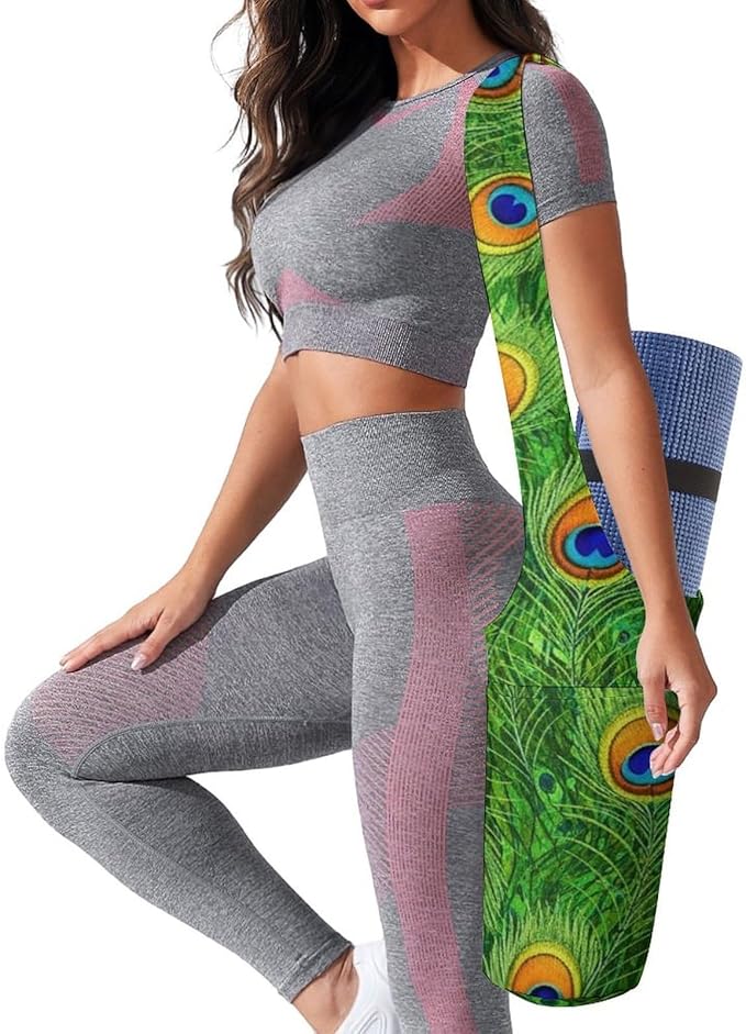 Meaudiwes Large Yoga Mat Bag Fit Most Size for Ladies Yoga Mats Carrier Bags Multi-Functional Exercise Mat Holder Storage Bag