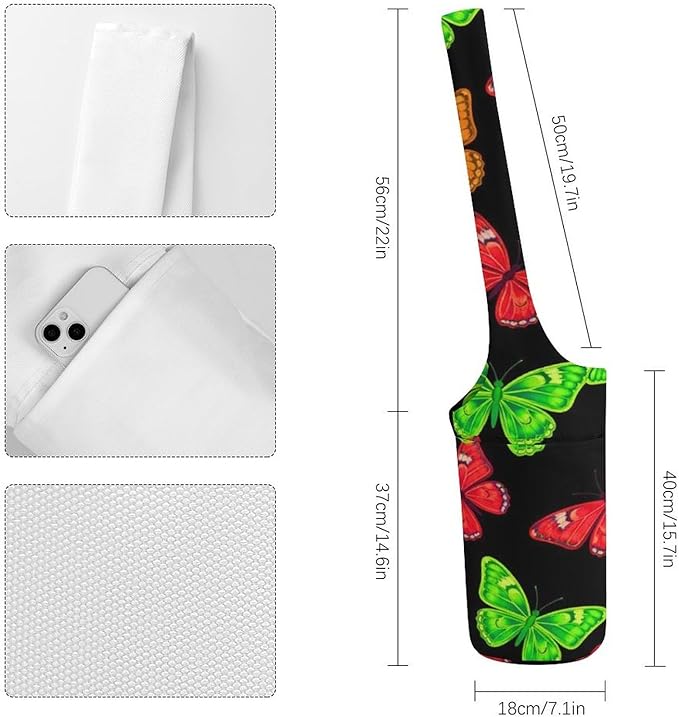 Aiyoolee Yoga Mat Bags, Large Tote Yoga Mat Carrier Holder with Water Bottle Pocket, Adjustable Shoulder Strap Storage Bag