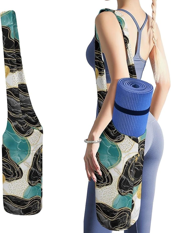 Aiyoolee Yoga Mat Carrier Portable Single Shoulder Strap Bag with Pocket for Gym Yoga Workout Travel