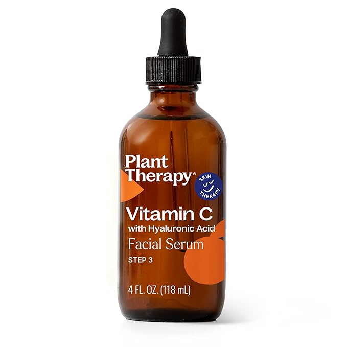 Plant Therapy Facial Serum with Vitamin C & Hyaluronic Acid 4 oz with Hyaluronic Acid, Ferulic Acid, and Vitamin E, Reduces the Appearance of Fine Lines & Wrinkles
