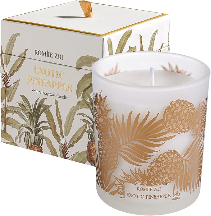 ROMIIE ZOI Scented Candle - Pineapple - 6oz Soy Wax Candle for Home, Gifts for Women