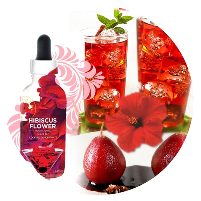 Wild Hibiscus All-Natural Hibiscus Cocktail Concentrate | 3.4 fl oz (100 ml) Bottle | Premium Mixer for Cocktails, Mocktails & Gourmet Drinks