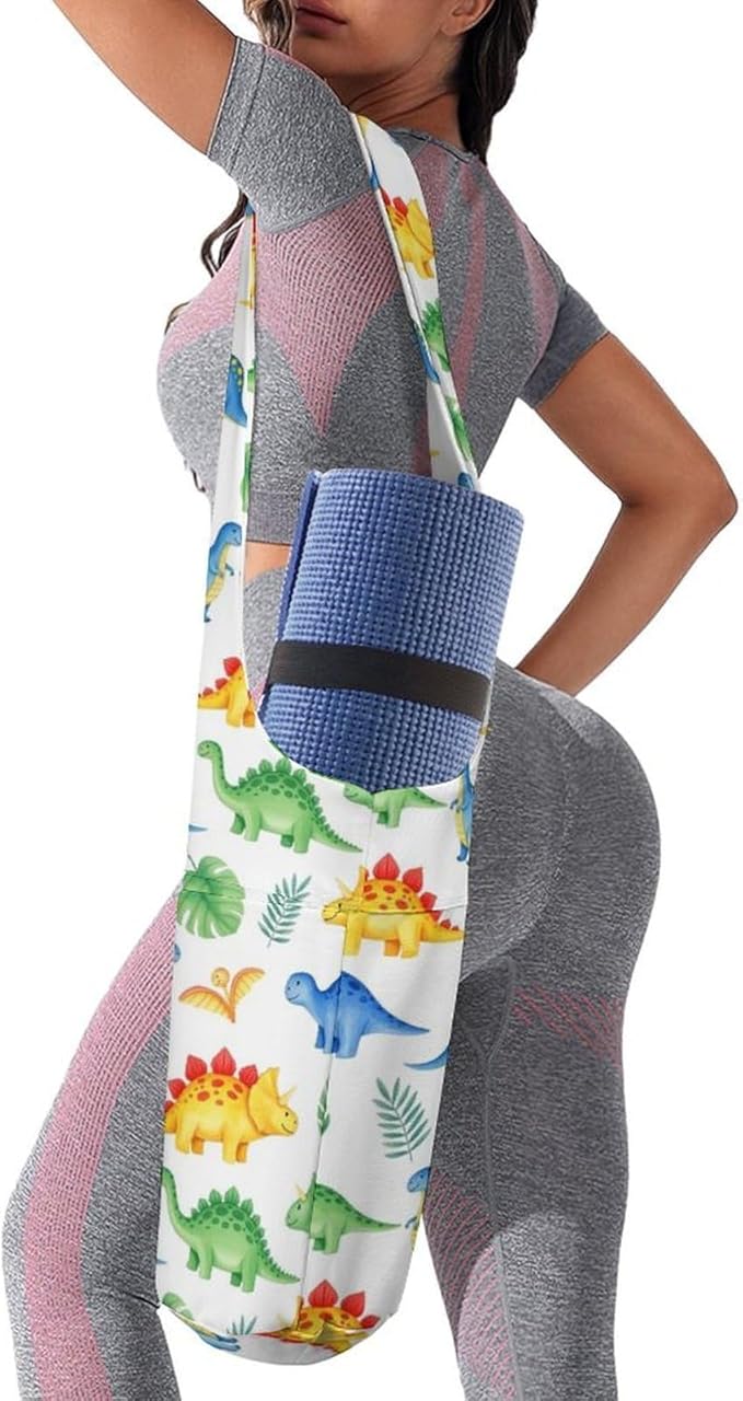 Meaudiwes Stylish Yoga Mat Bag for Women Exercise Mat Holder with Shoulder Strap Yoga Mats Totes Sports Storage Bag