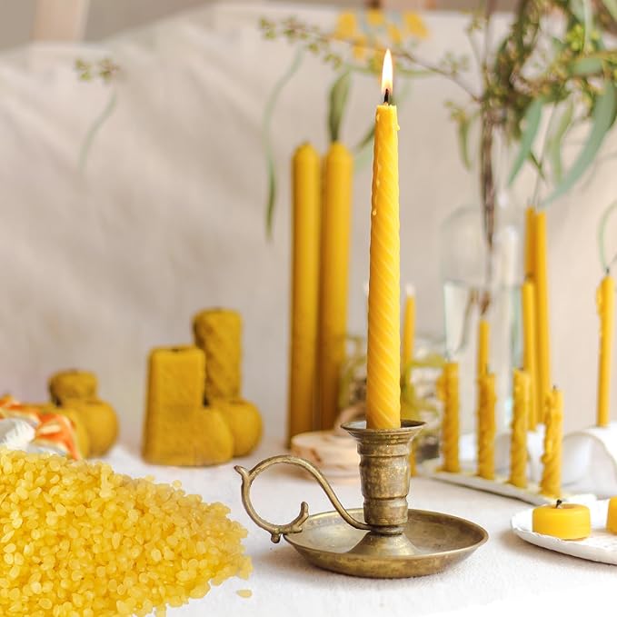 5-lb Pure Yellow Beeswax pellets - for Candles in All Shapes and Sizes, Beeswax Balm, Lip Balm, soap Making Supplies,Craft Projects DIY (80 oz.)