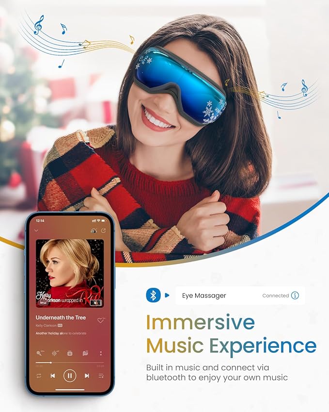 RENPHO Eyeris 1 Eye Massager with Heat&Customized Gift Card, Birthday Gifts for Women/Men, Heated Sleep Mask for Relax, Sleep Eye Care Gifts for Reduce Eye Strain, Improve Sleep