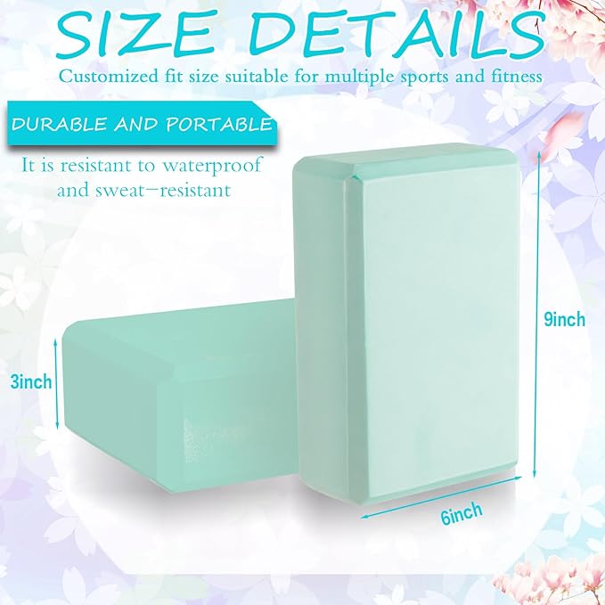Outus 20 Pcs Yoga Blocks Bulk 9 x 6 x 3 Inch High Density Bricks to Improve Strength Flexibility Balance Soft Non Slip Gymnastic Blocks for Yoga Sports