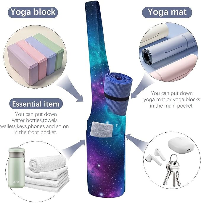 Meaudiwes Large Size Yoga Mat Bag with Long Strap, Yoga Mats Carrier Storage Bag, Exercise Mat Holder Accessories