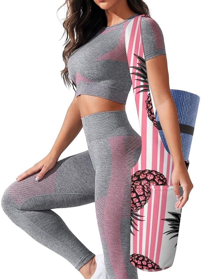 Meaudiwes Large Yoga Mat Bag with Long Strap for Women Yoga Accessories Sports Storage Bags Exercise Mats Tote Sling Carrier Bag