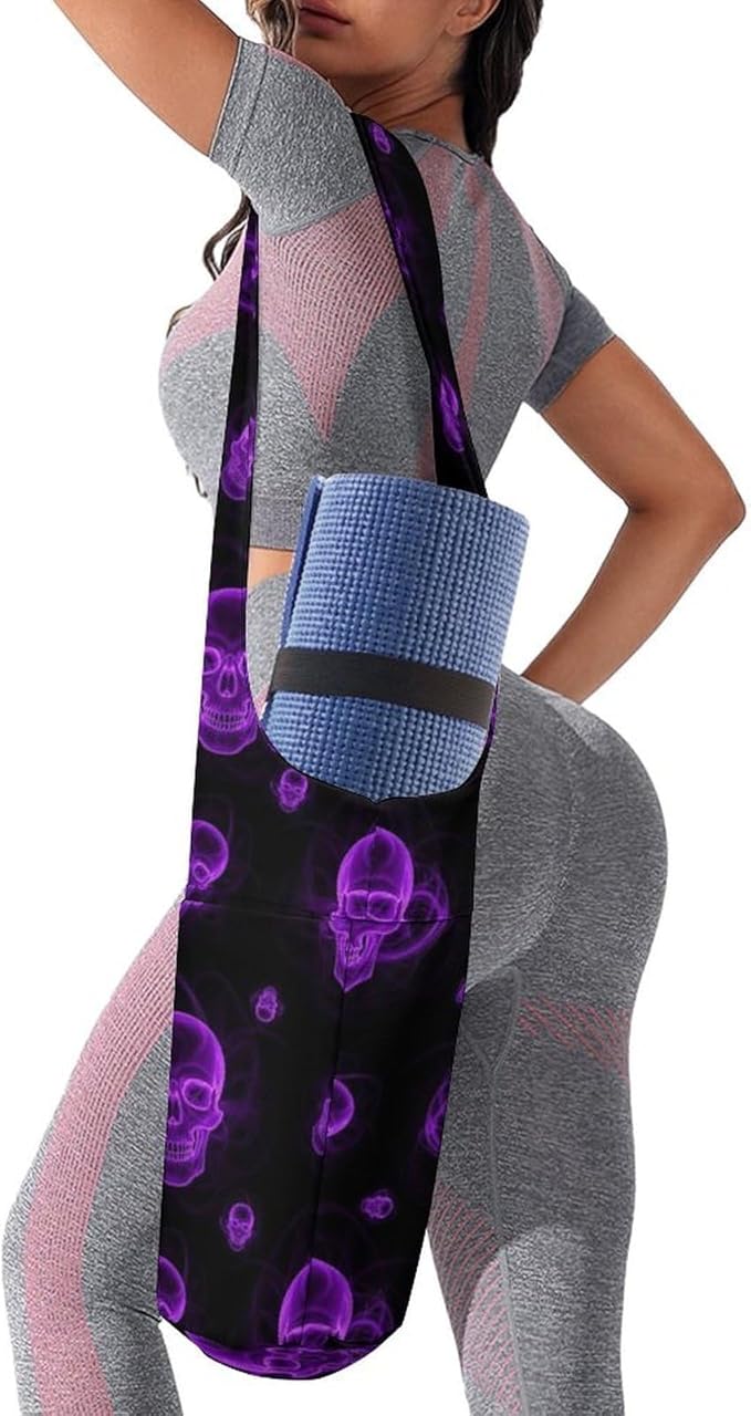 Aiyoolee Yoga Mat Bags, Large Tote Yoga Mat Carrier Holder with Water Bottle Pocket, Adjustable Shoulder Strap Storage Bag