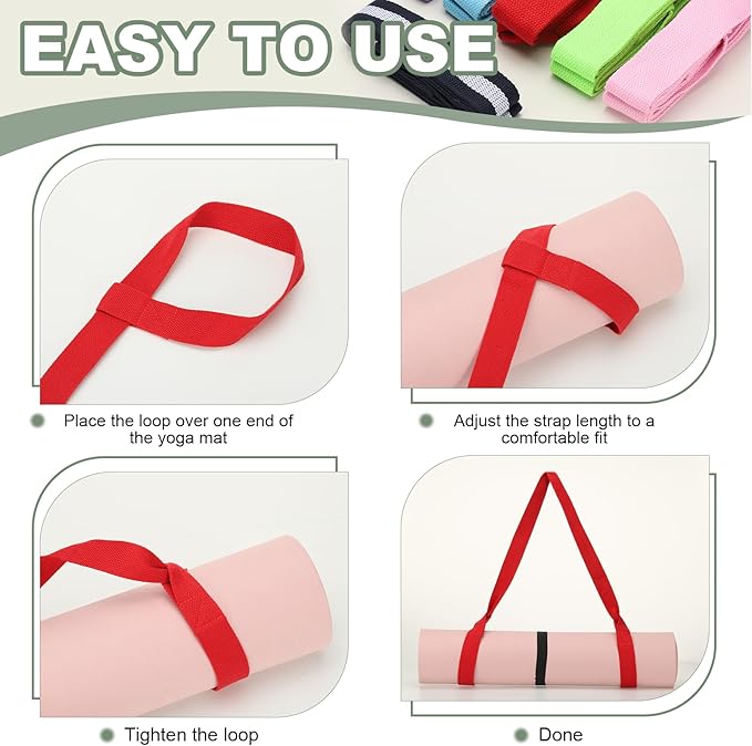 YELARXI Yoga Mat Straps for Carrying, Adjustable Exercise Mat Sling Holder Multi Purpose Mats Carrier