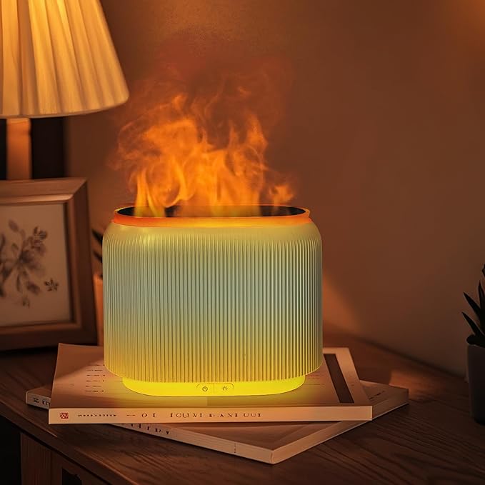 LIFFY Essential Oil Diffuser - Fireplace Fire Flame Aromatherapy Diffuser, Mist Humidifier with Multi-Color LED Lights, for Bedroom, Yoga Spa | Whisper-Quiet Operation, Ideal Gifts