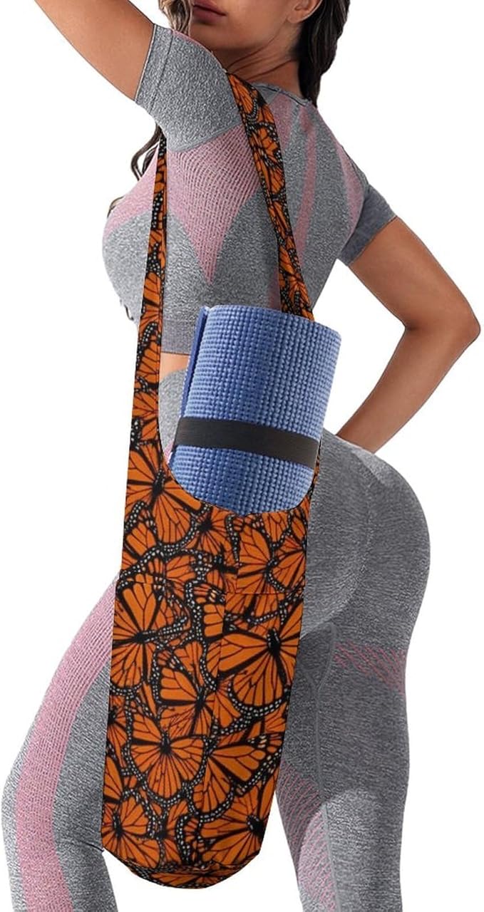Meaudiwes Large Size Yoga Mat Bag with Long Strap, Yoga Mats Carrier Storage Bag, Exercise Mat Holder Accessories