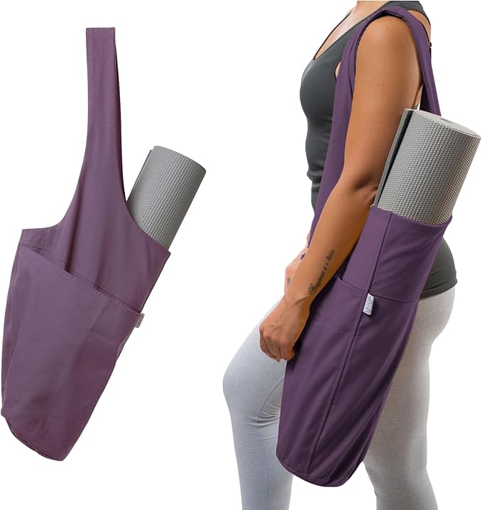 Yogiii Yoga Mat Bag | The ORIGINAL YogiiiTote Yoga Bag | Sling Mat Tote w/Large Side Pocket & Zipper Pocket | Yoga Mat Carrier Fits Most Size Mats