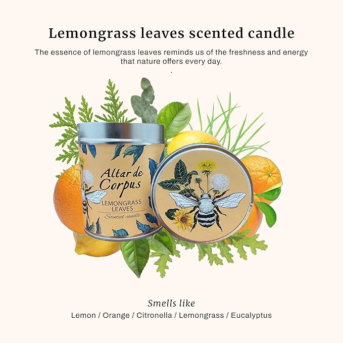 14 Oz Strong Scented Candles Long Lasting – Lemongrass Candle - High End Luxury Candles for Home - Cute Candles for Women - Soy Wax Premium Blend - Decorative Candle for Men Gifts